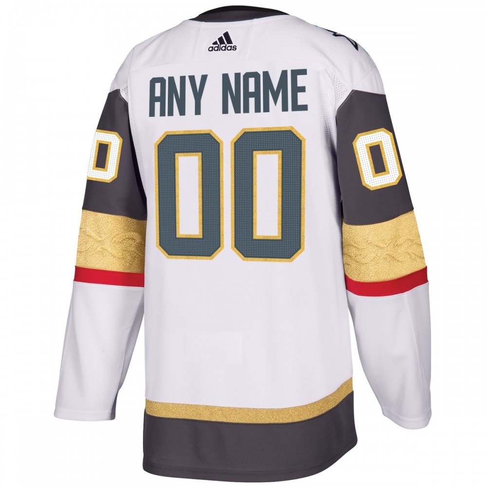 Vegas Golden Knights adidas Away Authentic Custom Jersey - White-Pro Kit Vault | Brand New 26/27 Sports Jerseys